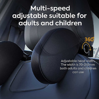 Light Brown Adjustable 3D Memory Foam Car Seat Headrest with Side Support, Universal Neck Pillow for Travel Comfort thumbnail