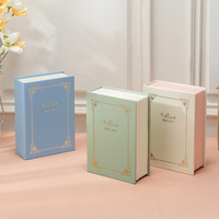 Blue Creative PU Jewelry Storage Book - Magnetic Closure Organizer for Earrings, Rings, and Necklaces(The Jewelry is a prop for the photo shoot and is thumbnail