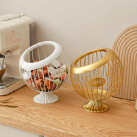 Black Elegant Metal Coffee Capsule Storage Basket - Multifunctional Fruit and Snack Holder for Modern Home Decor thumbnail