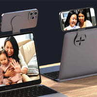 Black Magnetic Foldable Phone Stand – Universal Aluminum Alloy Desktop & Tesla Car Mount, Compact and Lightweight Design thumbnail