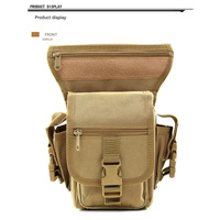 Khaki Tactical Outdoor Leg Bag - 900D Durable Multi-Layer Waist Pack for Cycling, Fishing, and Security thumbnail