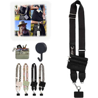 Black Adjustable Crossbody Strap with Mini Pouch - Versatile Replacement Shoulder Strap thumbnail
