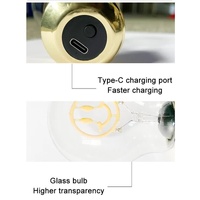 Smiley Face Shape Portable USB Rechargeable LED Bulb - Night Light & Festive Decor thumbnail