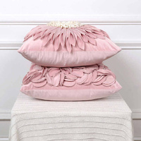 Style 3 Pink 3D Floral Cushion Covers - Modern Luxury Decorative Throw Pillow Covers for Living Room(Without Pillow Insert) thumbnail