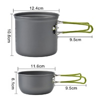 Orange And Grey Compact Outdoor Camping Cookware Set with 410 Stainless Steel Utensils thumbnail