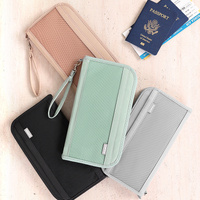Grey Portable RFID Blocking Travel Passport Holder with Large Capacity thumbnail