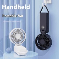 White Portable Handheld Fan with 2000mAh Battery - 3-in-1 Design for Desk, Handheld, and Hanging Use (Model Q3) thumbnail