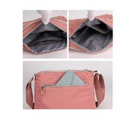 Lightweight Nylon Crossbody Shoulder Bag - Gray, Adjustable Strap, Multi-Pocket Design thumbnail