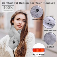 Red Adjustable Electric Heated Scarf with Plush Fabric - 3 Heat Settings thumbnail