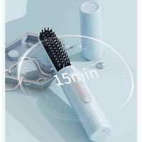 Cordless Hair Straightener Brush with Adjustable Temperature - Pink thumbnail