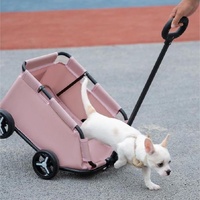 Black Foldable Pet Travel Wagon for Small Dogs - Lightweight and Portable thumbnail