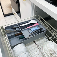 Kitchen Tableware Rack - Non-Punching Installation, Gray thumbnail