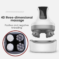White Rechargeable Electric Scalp Massager with Adjustable Speeds and LED Therapy thumbnail