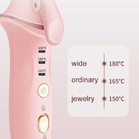 Red Mini Cordless Hair Curler with Adjustable Heat Settings and USB Charging thumbnail