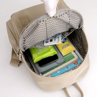 Red Mini Nylon Multi-Compartment Backpack - Lightweight and Stylish Everyday Bag thumbnail
