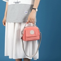 Pink Compact Nylon Crossbody Bag - Stylish and Versatile Shoulder Purse thumbnail