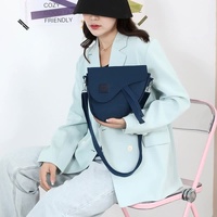 Pink Compact Nylon Crossbody Shoulder Bag - Stylish and Lightweight Sling Purse thumbnail