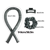 5PCS Light Brown Heatless Hair Curling Set with Scrunchie and Hair Clip - Silk Curling Ribbon thumbnail