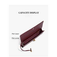 Wine Red Elegant PU Leather Clutch Bag with Snake Print Design - Multi-color Options thumbnail