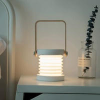 White Transformable Lantern Desk Lamp with USB Rechargeable Battery - Touch Control, 3 Brightness Levels, 0.3W thumbnail