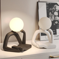 Black Creative Book Reader Desk Lamp - USB Powered, Modern Resin Design thumbnail