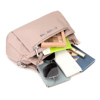 Mocha Gray Waterproof Nylon Crossbody Bag - Lightweight and Adjustable Strap Shoulder Bag for Women thumbnail