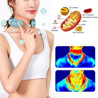 Gradient Blue 12-Level Intelligent Neck Massager with Heating Function - Pain Relief and Relaxation thumbnail