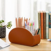 Red Stylish Remote Control Storage Box - PU Leather Organizer with Compartments thumbnail