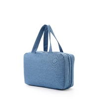 Blue Multipurpose Portable Travel Toiletry Bag - Waterproof Cosmetic Organizer with Zipper thumbnail