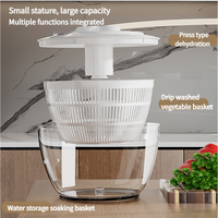 Grey Manual Salad Spinner with Pressurized System - Efficient & Quick Vegetables Drying, Multiple Color Options thumbnail