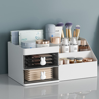 White Drawer-Style Cosmetic Organizer – Multifunctional Jewelry Storage Box for Desk - Minimalist Desk Organizer for Students thumbnail