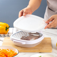 2PCS Multifunctional Kitchen Grater - Stainless Steel Cheese, Vegetable, and Fruit Shredder with Handle thumbnail