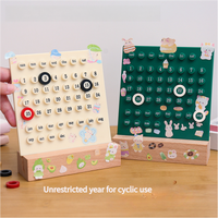 Red DIY Ring Perpetual Calendar - Creative Acrylic Desktop Calendar with Adjustable Rings thumbnail