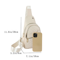 White Women's Quilted Sling Bag - Stylish Crossbody Shoulder Backpack thumbnail