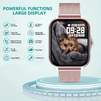 Steel Bracelet With Silicone Strap Pink Smart Fitness Watch with Large Display - 24 Sport Modes, Heart Rate Monitor & More thumbnail
