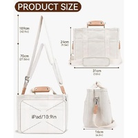 White Multi-Functional Canvas Tote Bag with Adjustable Strap - Spacious and Durable thumbnail