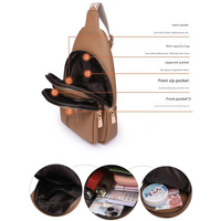 Black Stylish PU Leather Crossbody Sling Bag - Compact and Multi-Functional thumbnail
