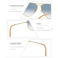 Black Frame Dark Green Glasses Classic Aviator Sunglasses - UV400 Protection with Metal Frame thumbnail