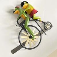Whimsical Frog Garden Wind Spinner – Metal Yard Art with Cycling Frogs thumbnail