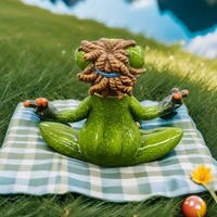 Zen Frog Meditation Figurine - Peaceful Yoga Frog Statue thumbnail