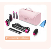 Pink Portable Hair Styling Tool Organizer - Travel Storage Bag with Compartments thumbnail