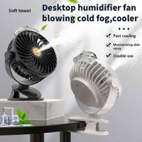 Blue Portable Clip-On Mist Fan - Rechargeable Cooling Fan with Adjustable Spray Modes thumbnail