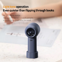 Blue Portable Mini Bladeless Fan - Rechargeable Handheld Fan with LED Display thumbnail