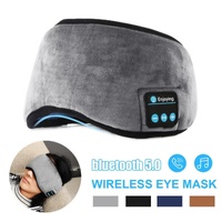 Brown Bluetooth 5.0 Wireless Sleep Eye Mask - Soft Plush Eye Cover with Built-in Speakers (13 x 16.5 x 6 cm) thumbnail