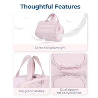 Black Waterproof Travel Duffle Bag - Lightweight Multi-Pocket Overnight Bag for Women thumbnail