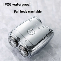 Blue Portable Twin-Head Electric Shaver - Compact Rechargeable Razor for Men thumbnail