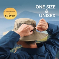 Navy Blue Outdoor UV Protection Wide-Brim Boonie Hat with Mesh Ventilation thumbnail