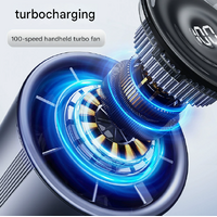 Blue High-Power Portable Handheld Fan with Digital Display thumbnail