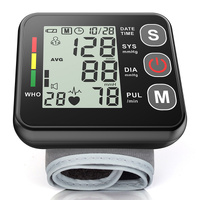 Black Compact Digital Wrist Blood Pressure Monitor with Adjustable Arm Cuff thumbnail