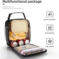 Black-grey Set of 2 Handheld Insulated Lunch Bags for Food Storage thumbnail
